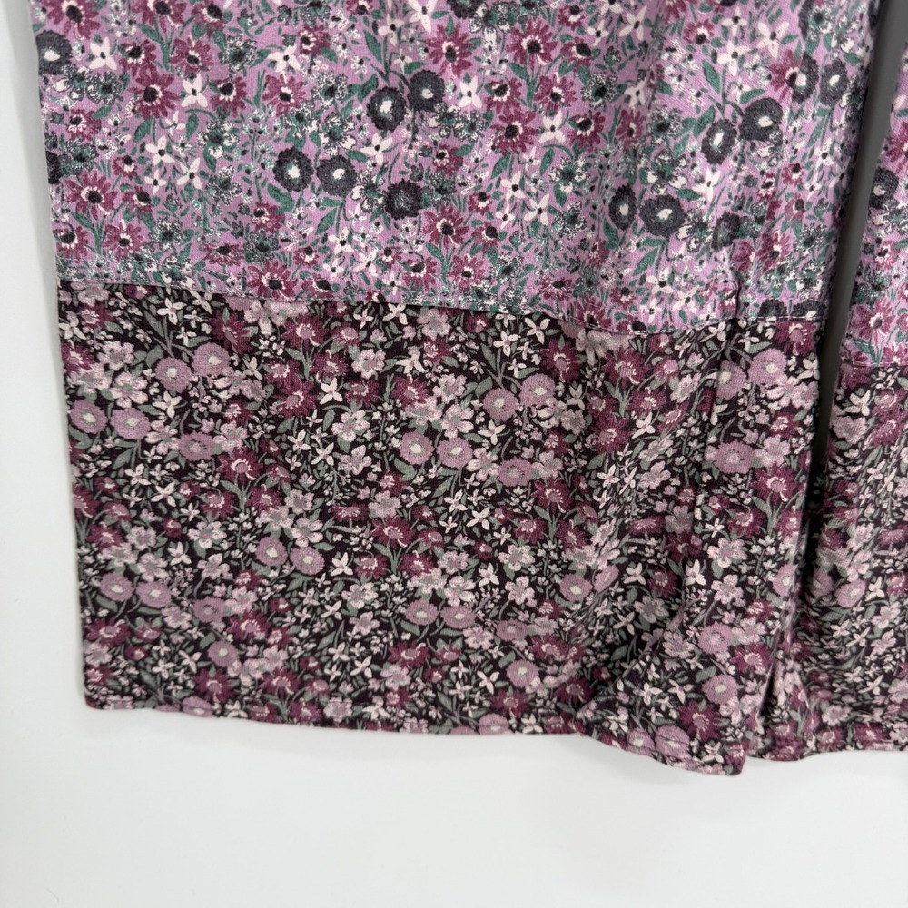 Pact Organic Cotton Floral Wide Leg Lounge Pants Size S Purple Pajama PJ - Picture 3 of 10